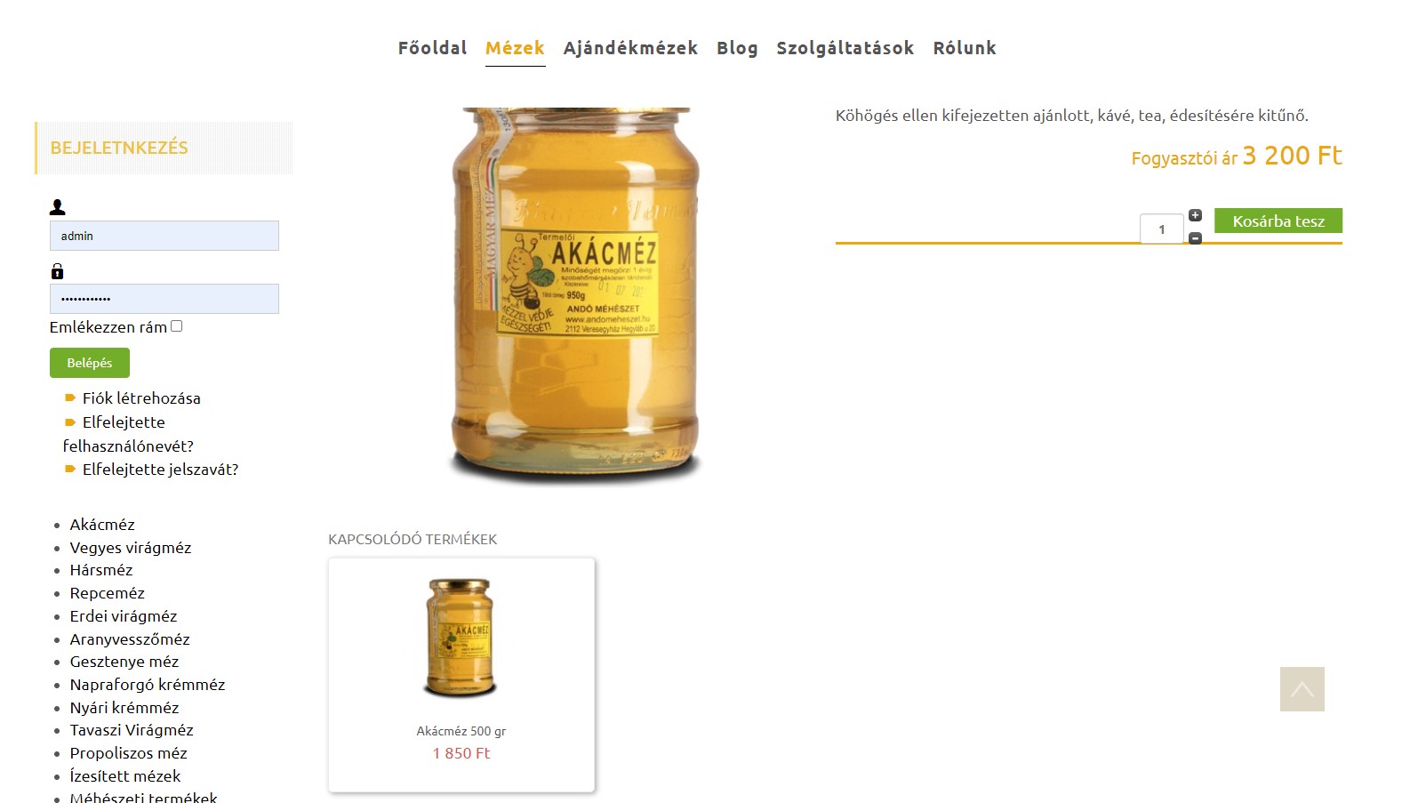 Andó méhészet méz webáruház