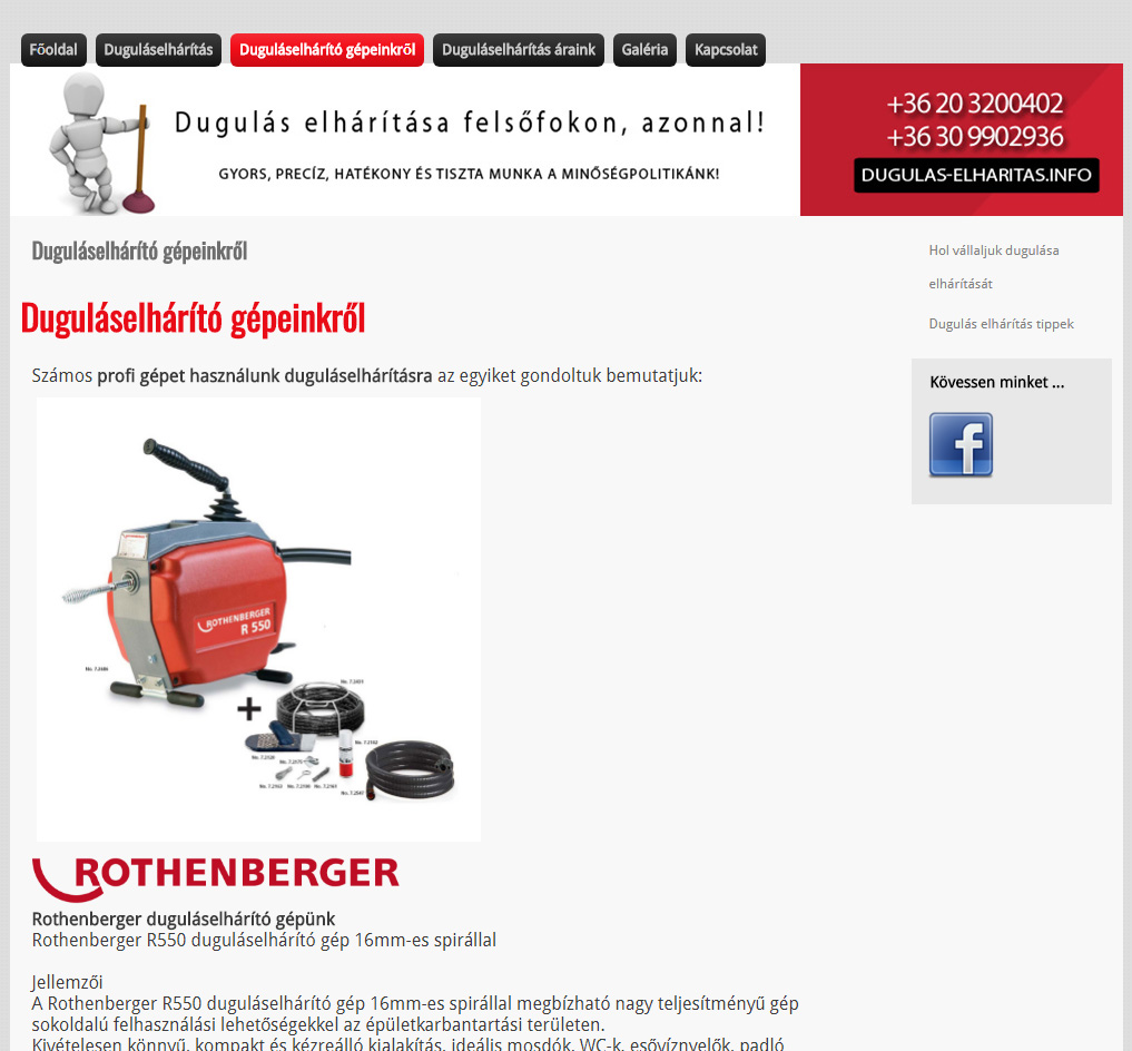 www.dugulas-elharitas.info duguláselhárítás Pest megyében, Gödöllőn